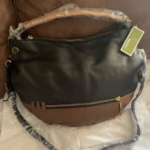 orYANY Black Textured Leather Handbag